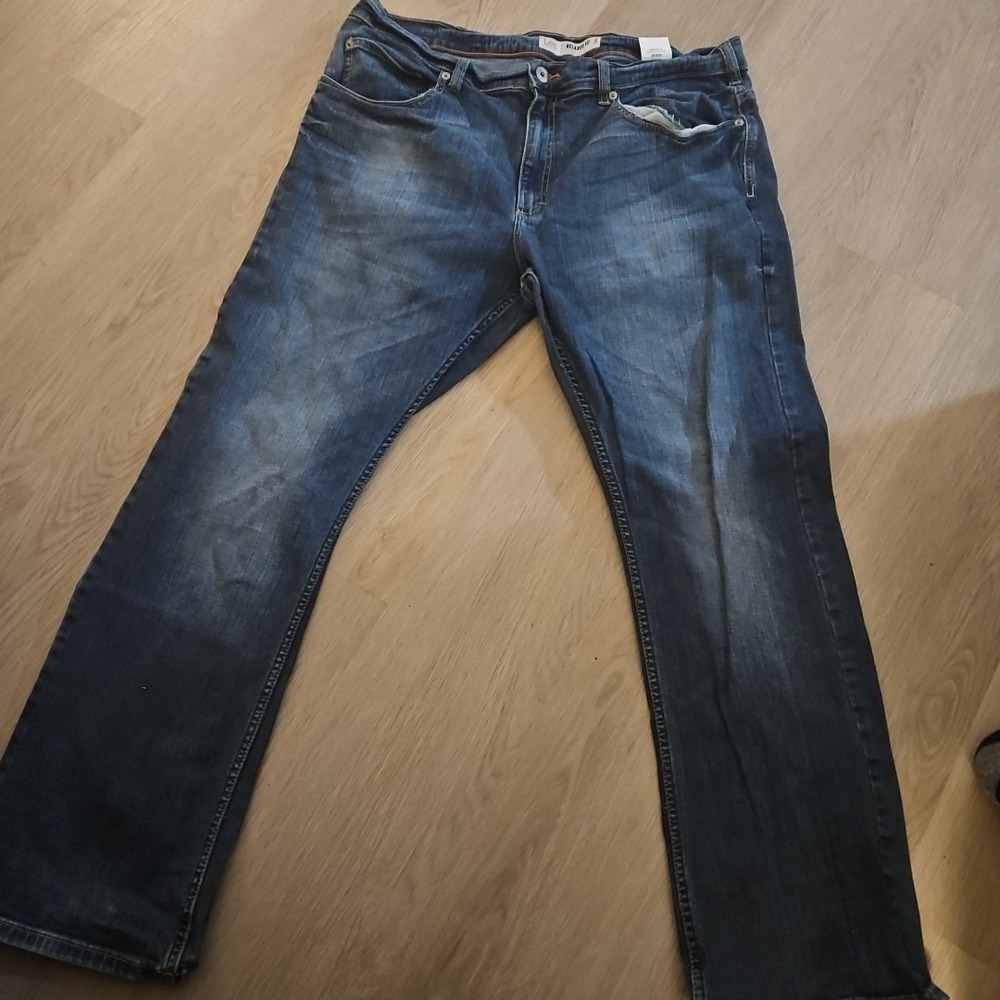 Lee Modern Series L653 Jeans Mens W40 L30 Blue Relaxed Fit Bootcut Flare Zip